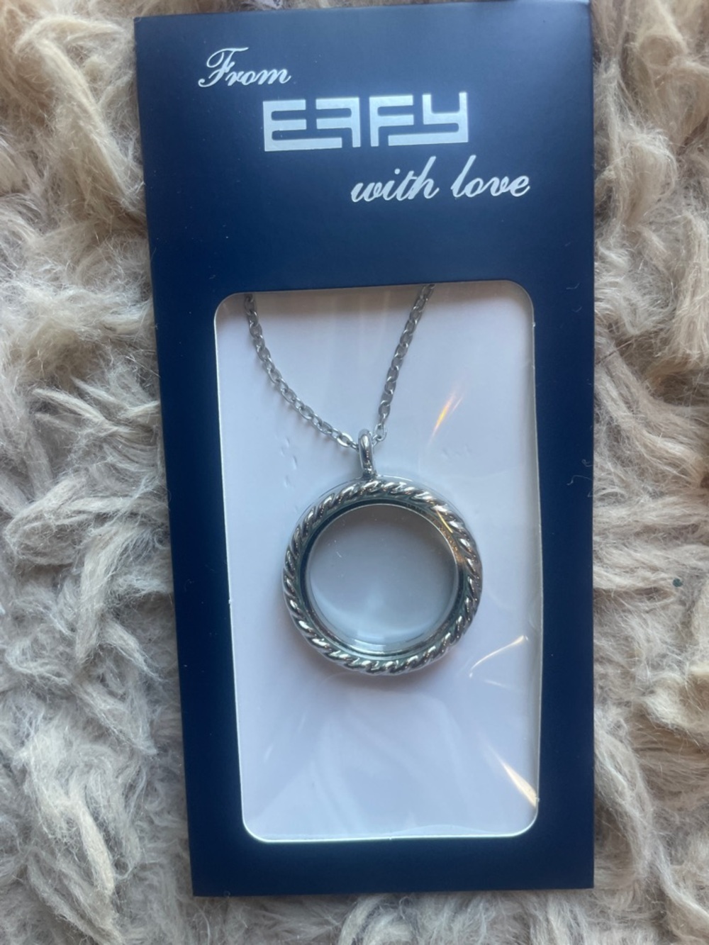 Effy Silver Rope-Edge Round Pendant Necklace